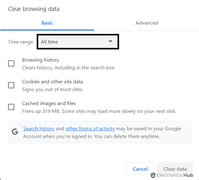 Set the time range to All time or a desired period.