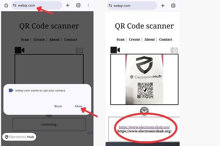 Website Based Scanning in Android Phone