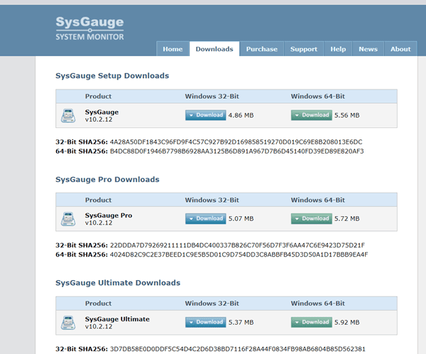Download and install SysGauge