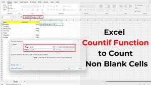 Excel Countif Function to Count Non Blank Cells
