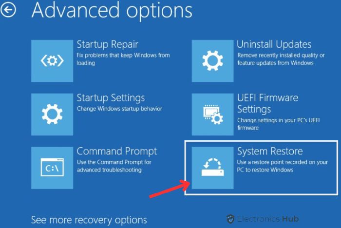 Repair computer menu