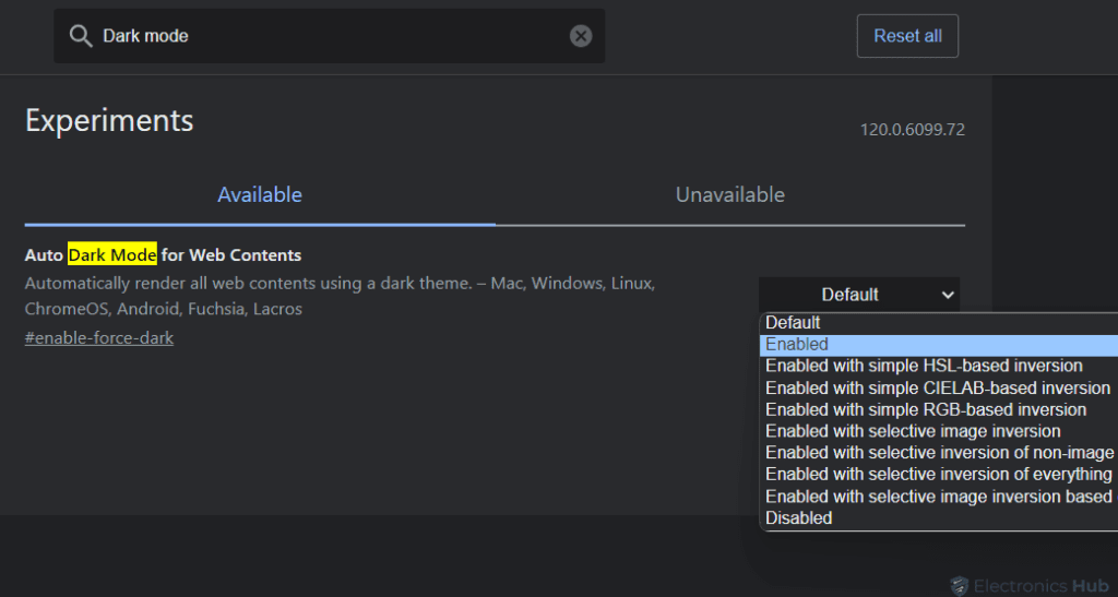 Auto Dark Mode for Web Contents