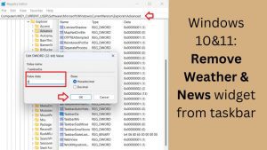 Windows 10&11 Remove Weather & News widget from taskbar