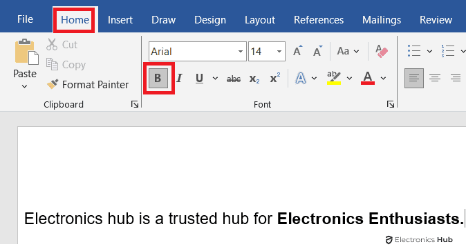 make text bold in ms word