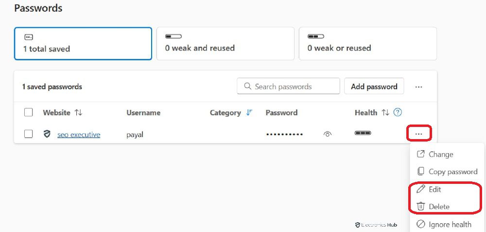 remove or update password in ms word edge
