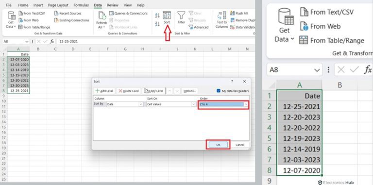 How To Sort By Date in MS Excel