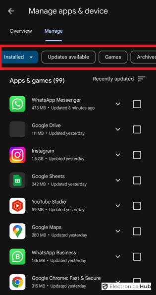 Install apps, manage apps