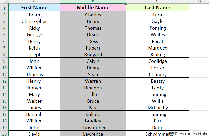 desired location in the spreadsheet