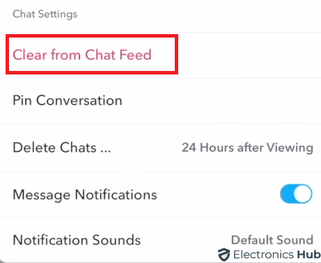 Clear from Chat Feed