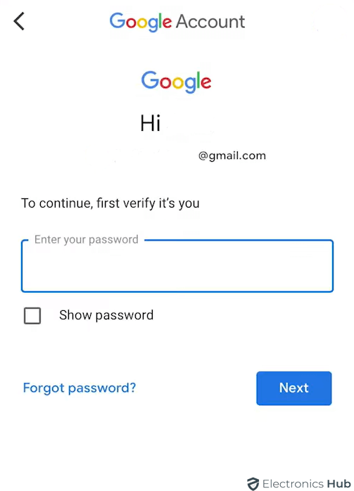 Enter Gmail password-change password iPhone