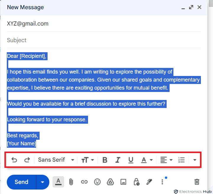 how to change font style gmail