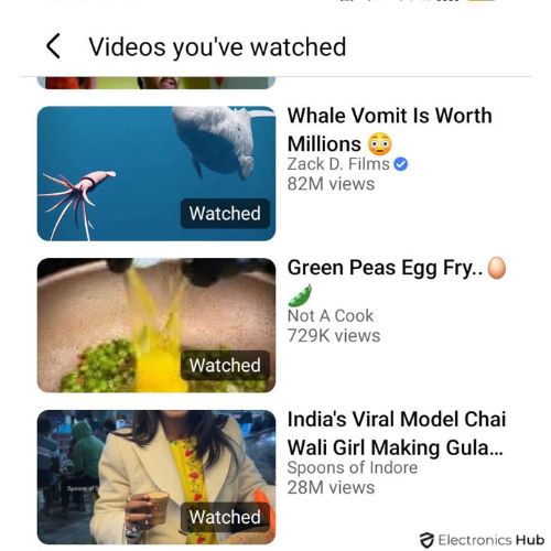 Here is a list of videos you've watched on FB