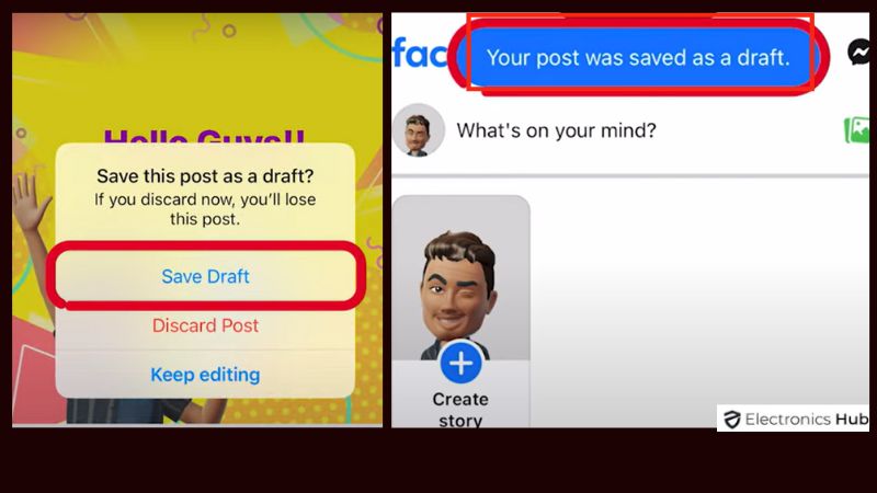 Save the Draft Post on Facebook