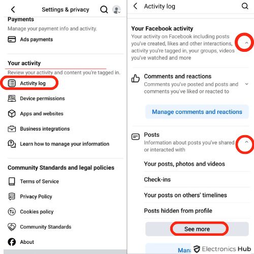 Open Activity Log on Facebook app to rewatch the videos