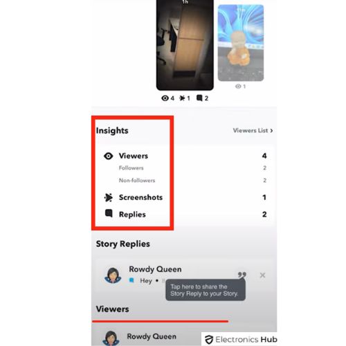 Checking the Story views to find whose online on Snapchat