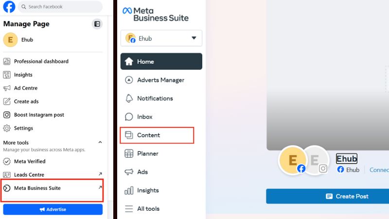 Create a Draft to find it on FB website