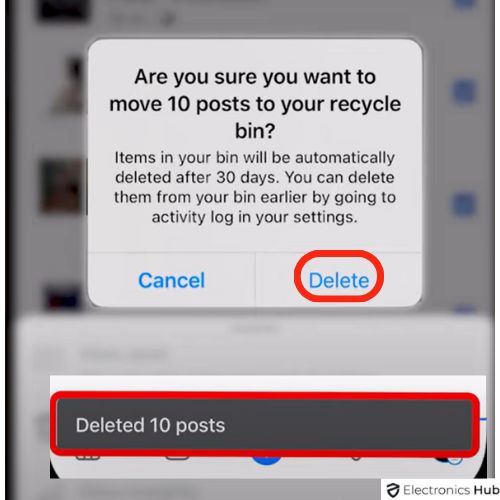 Upon deleting, FB confirms you that FB Deletes all posts on Page