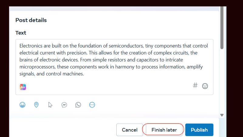 Find post that drafted on FB