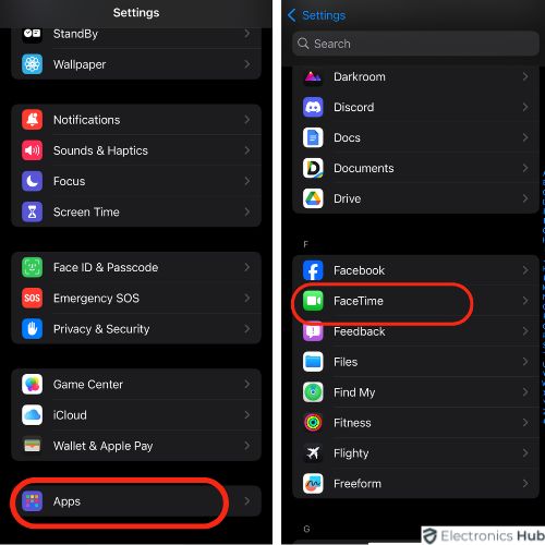 Check FaceTime Settings on iPhone