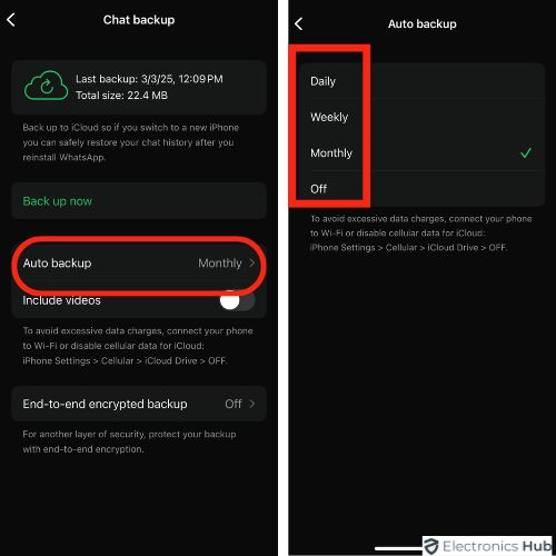 Backup Schedule for WhatsApp