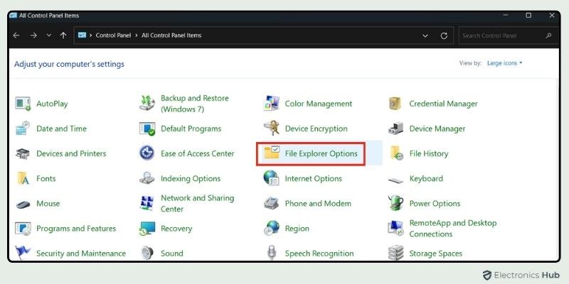Access File Explorer Options-file explorer not working