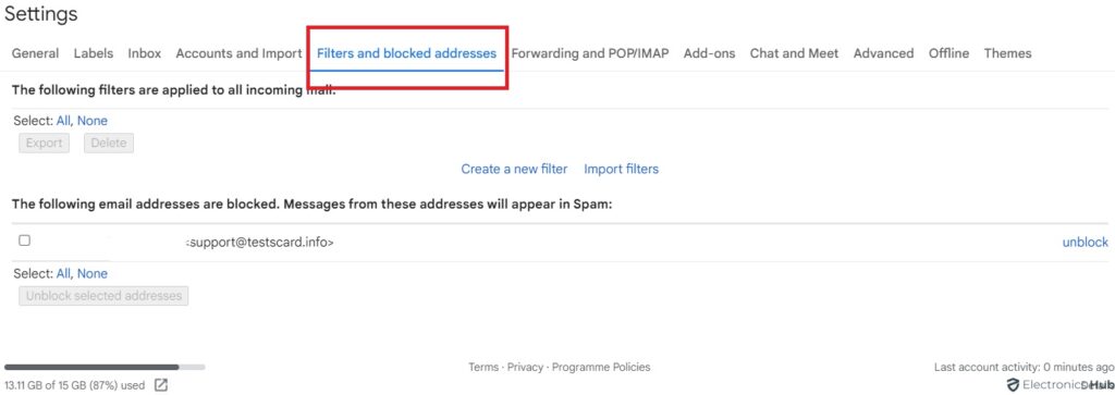 Add Senders in Gmail - Trash spam emails