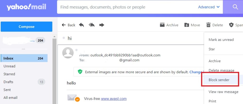 Block Sender in Yahoo Mail - End spam emails
