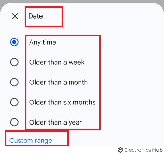 Choosing Date in Android Mobile - Date-Based Gmail Search