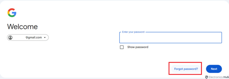 Click Forgot password - reset gmail password