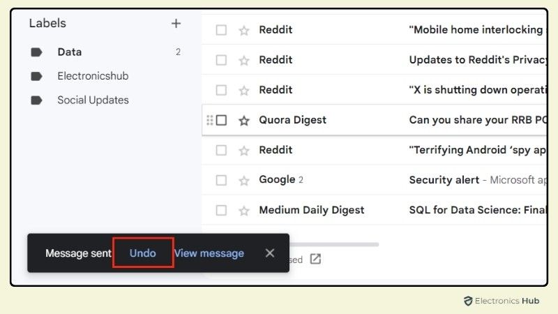 Click Undo-undo email gmail