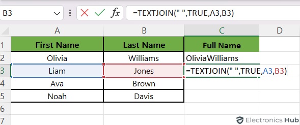 Combine Text Using the TEXTJOIN Function - Excel
