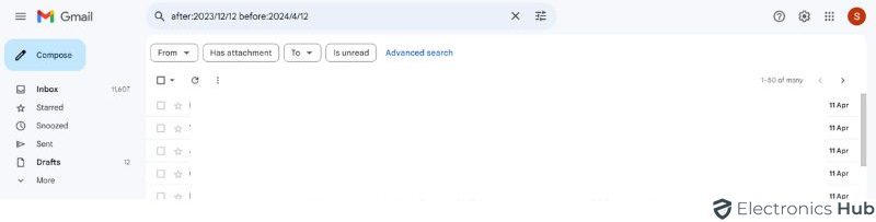 After and Before date - Find Emails by Date