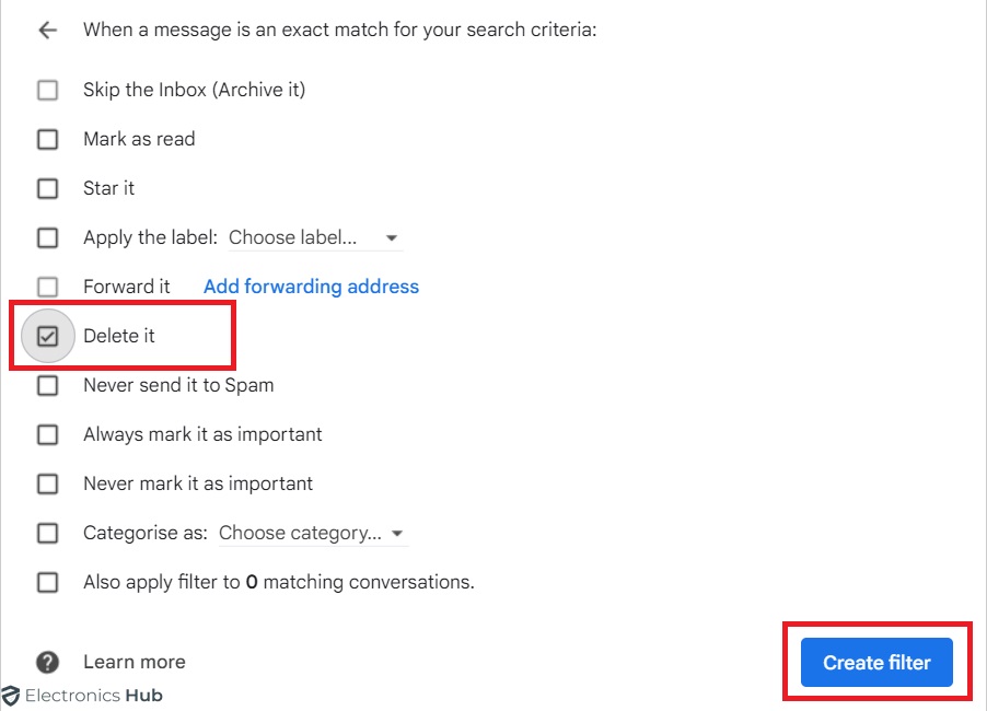 create filter - how do i sort by sender in gmail