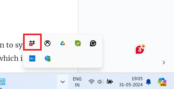 DropBox Tray -dropbox stops syncing