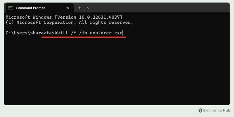 End the File Explorer Process-restart file explorer