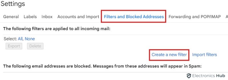 Filters and Blocked Addresses - Delete Old Emails In Gmail