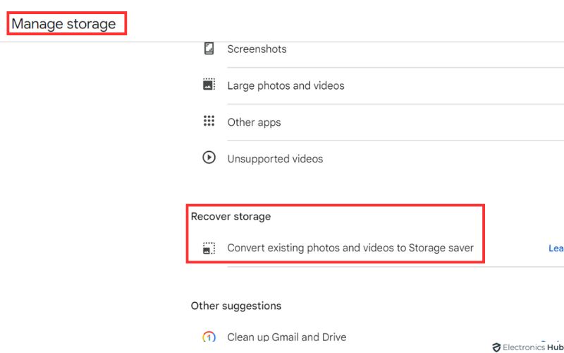 Photo Space- free up google drive space