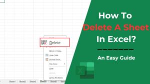 How To Delete A Sheet In Excel