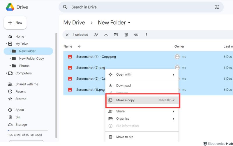 Make a copy - google drive copy folder