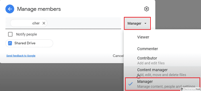 Manage - shared google drive