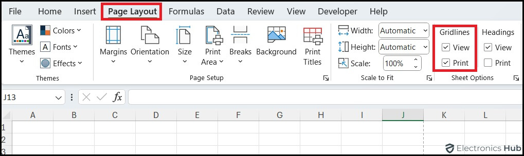 Print Excel Sheet With Gridlines