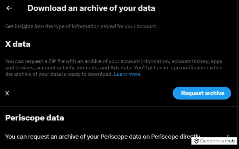 Request archive- save tweets
