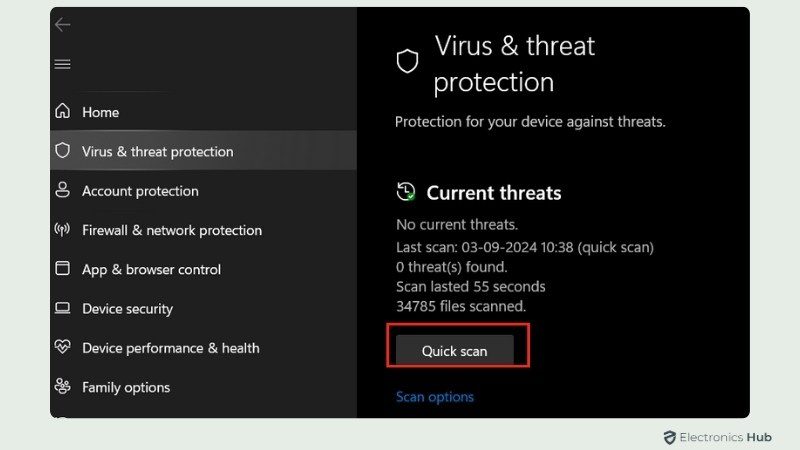 Run a Quick Scan-file explorer is not responding