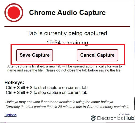 Save Capture-record audio from youtube
