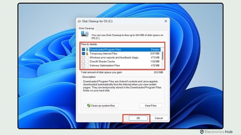 Select Files to Delete-clear windows explorer history