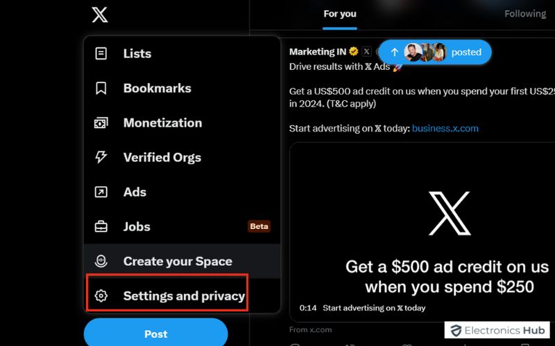 Select Settings and privacy-Archive Your Twitter Tweets