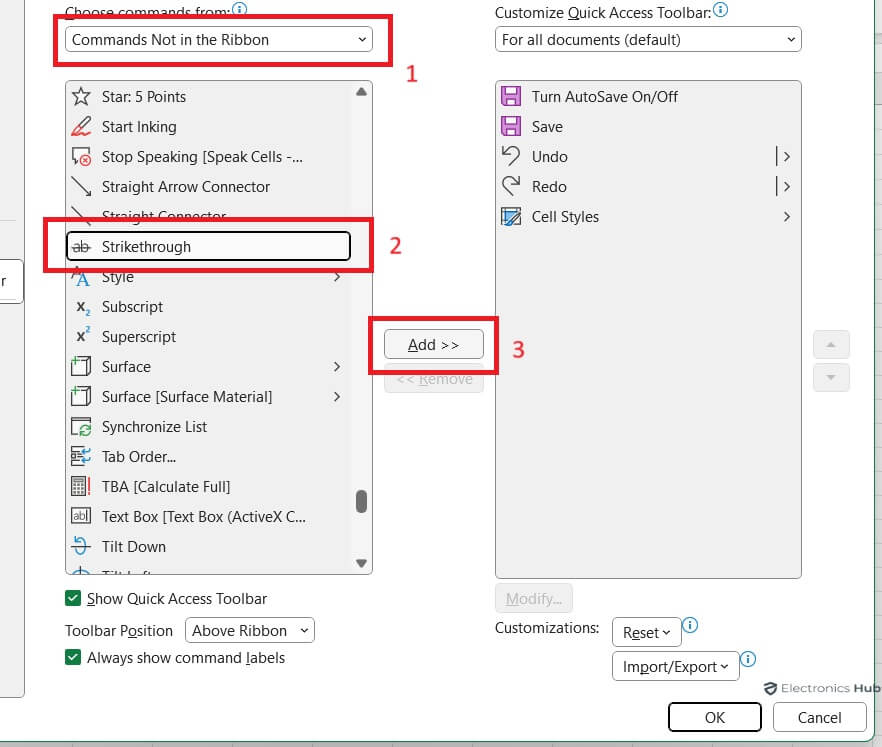 Select Strikethrough - Apply Strikethrough