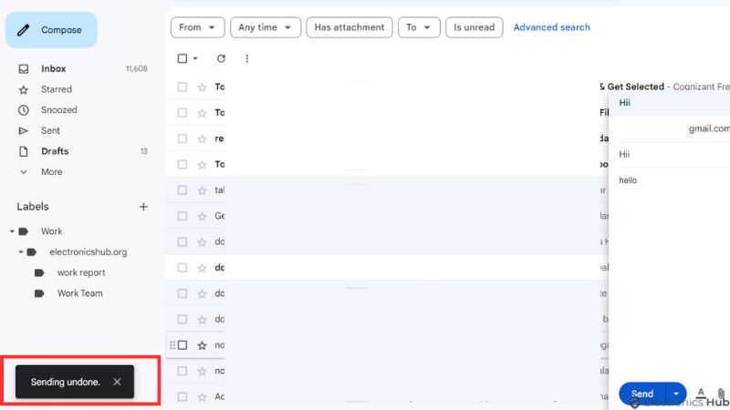 Sending Undone - how to retrieve an email in gmail