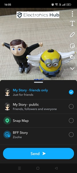 Sending to My Stories - Snapchat's Opened Icon