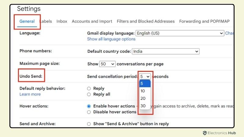 Set Your Preferred Time Frame-how to recall an email with gmail